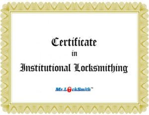 Mr. Locksmith Certificate